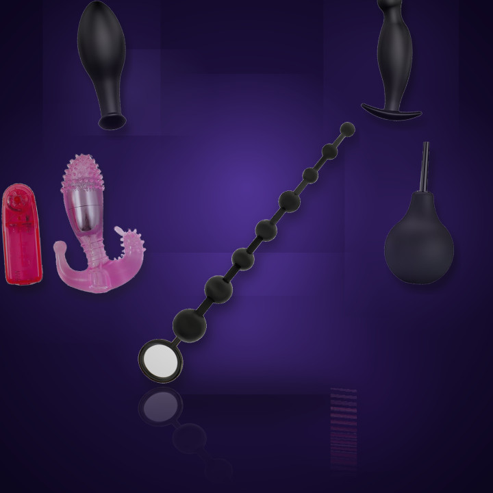 Composizione completa dei sette prodotti Anal Play.